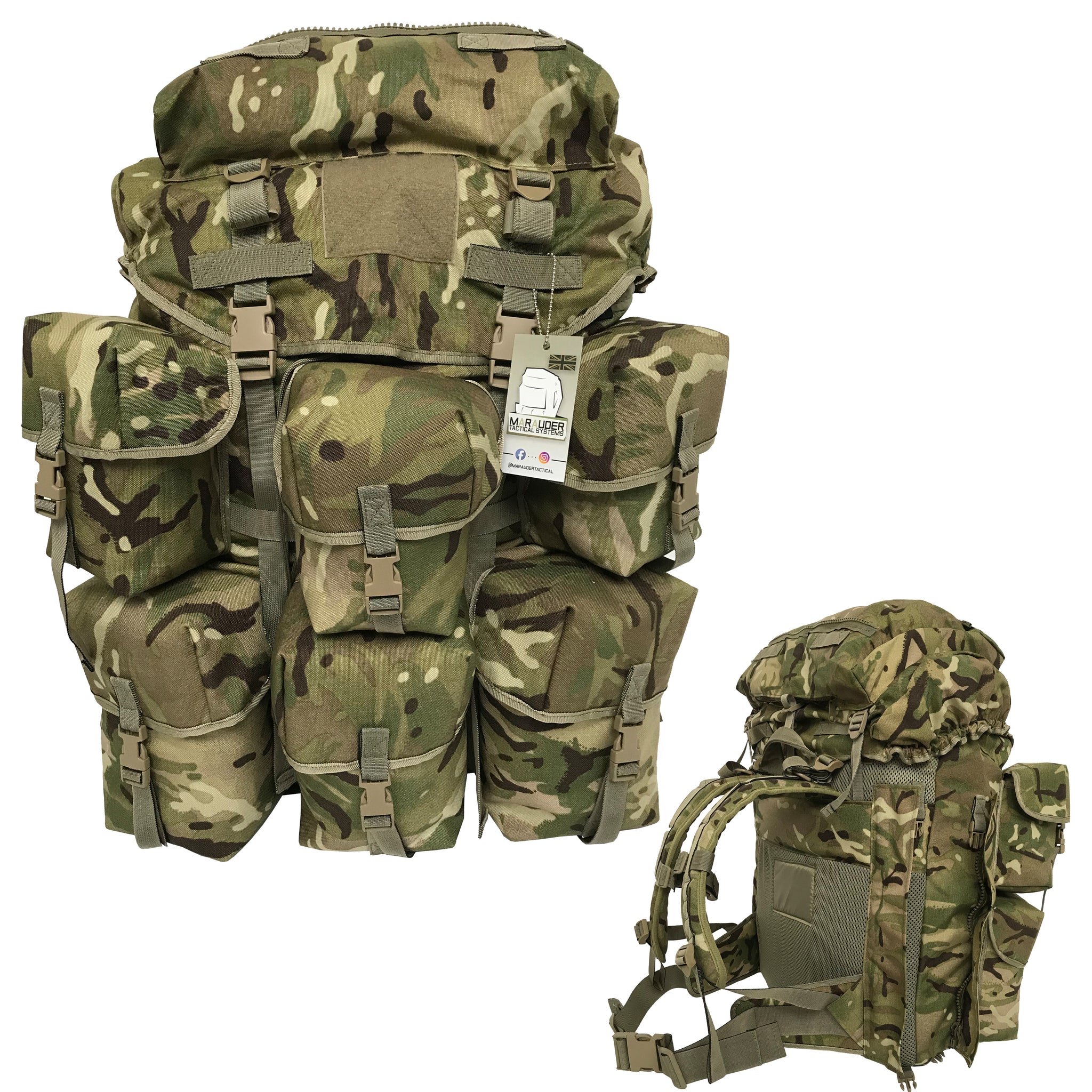 Borsa Granata Militare Marauder 40 Mm Con Attacco MOLLE - Esercito Britannico MTP - Nuova